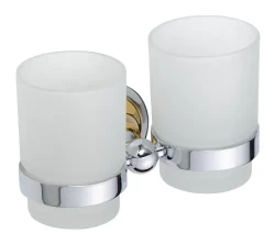 BEMETA RETRO zlato-chróm Dvojitý držiak kefiek sklo (144210028)