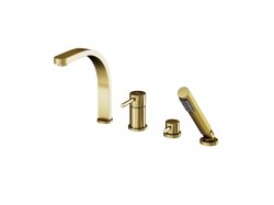 BESCO - 4 - otvorová vaňová batéria DECCO zlatá brúsená s príslušenstvom (BABWD4BZ)