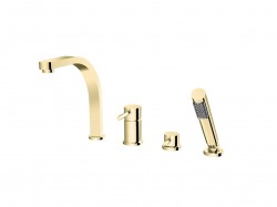 BESCO - 4 - otvorová vaňová batéria DECCO zlatá lesklá s príslušenstvom (BABWD4JZ)