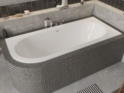 BESCO - Asymetrická vaňa AVITA SLIM+ - Nožičky k vani - S nožičkami, Rozmer vane - 180 × 80 cm, Spôsob prevedenia - Ľavé (VANAVIT18SLIMLP+OLVPINOZSTELWD)