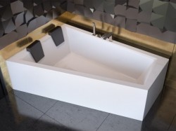 BESCO - Asymetrická vaňa INTIMA DUO - Nožičky k vani - Bez nožičiek, Rozmer vane - 170 × 125 cm, Spôsob prevedenia - Ľavé (VANINTID17L)