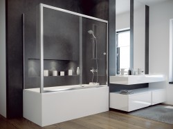 BESCO - Bočný panel k vaňovej zástene DUO SLIDE II - FARBA rámu - Hliník leštený, Rozmer A - 70 cm, Rozmer C - 150 cm, Smer zatvárania - Univerzálne Ľavé / Pravé (BCDUSL70CC)