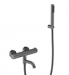 BESCO - Nástenná termostatická vaňová batéria VEO grafitová s príslušenstvom (BABWVSTGR)