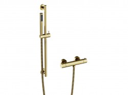 BESCO - Nástenný termostatický sprchový set VEO zlatá brúsená (BABPVNTIBZ)