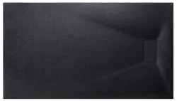 BESCO - Obdĺžniková sprchová vanička VEXO - čierna - Farba - Čierna , Nožičky k vani - Bez nožičiek, Rozmer A - 160, Rozmer B - 90 (VEXOOBD1690B)