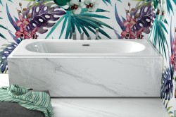 BESCO - Obdĺžniková vaňa VITAE SLIM+ - Farba sifónu - Grafitová, Nožičky k vani - S nožičkami, Rozmer vane - 150 × 75 cm (VANVIT15SLIMPLG+OLVPINOZ)