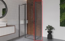 BESCO - Pevná stena EXO-CH BLACK - FARBA rámu - Čierna, Rozmer A - 80, Rozmer C - 190, Smer zatvárania - Univerzálne Ľavé / Pravé, Výplň - Číre bezpečnostné sklo - 6 mm (BCEXOCH80BC)