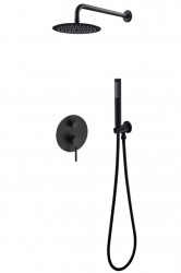 BESCO - Podomietkový sprchový set SLIM Decca / ILLUSION II - Radiátory - Farebné prevedenie HL - Čierna matná (BABPDIIICZ)