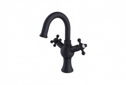 BESCO - Stojanková umývadlová batéria RETRO II Čierna (BABURIICZ)