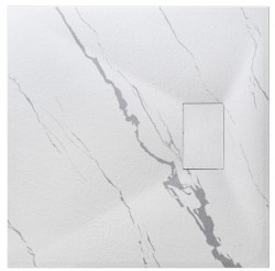 BESCO - Štvorcová sprchová vanička VEXO MARBLE - biela - Farba - Biela, Nožičky k vani - Bez nožičiek, Rozmer A - 80, Rozmer B - 80 (VANKVEX80CTVEMW)