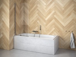 BESCO - Vaňová zástena PRIME 1 - FARBA rámu - Chróm / Leštený hliník (ALU), Rozmer A - 70 cm, Smer zatvárania - Univerzálne Ľavé / Pravé, Výplň - Číre bezpečnostné sklo - 5 mm (BCPRIM70CC)