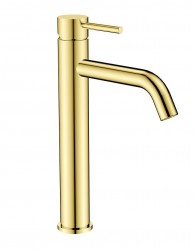 BESCO - Vysoká stojanková umývadlová batéria VEO I zlatá (BABUVIZL)