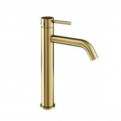 BESCO - Vysoká stojanková umývadlová batéria VEO I zlatá brúsená farba (BABUVIBZ)