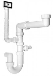 Bruckner - Drezový sifón šetriaci miesto s prepadom a odbočkou 6/4