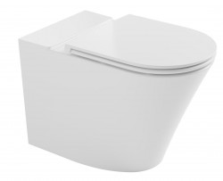 Bruckner - FEIN misa pre kombi WC, Rimless, 61x36cm, spodný/zadný odpad, biela (201.424.4)