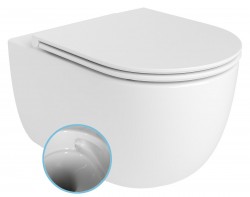 Bruckner - GLANZ závesná WC misa, Vortex Rimless, 36x52,5cm, biela (201.336.4)