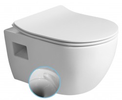 Bruckner - LUNA závesná WC misa, Vortex Rimless, 35,5x49cm, biela (201.331.4)