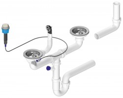 Bruckner - Odtoková súprava pre drez s dvoma výpusťami (155.129.0)