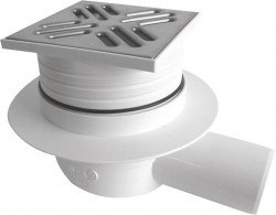 Bruckner - Podlahová vpusť 105x105 bočná, DN50, nerez lesk (183.018.0)