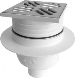 Bruckner - Podlahová vpusť 105x105 priamá, DN50, nerez lesk (183.020.0)