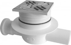 Bruckner - Podlahová vpusť 105x105 priebežná, DN50, nerez lesk (183.026.0)