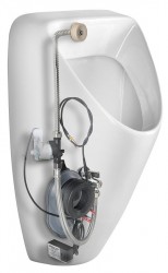 Bruckner - SCHWARN urinál s automatickým splachovačom 6V DC, zakrytý prívod vody (201.722.4)