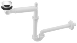 Bruckner - URBINO umývadlový sifón šetriaci miesto, click-clack výpusť,DN32, chróm (151.133.0)