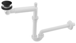 Bruckner - URBINO umývadlový sifón šetriaci miesto, click-clack výpusť, DN32, čierna mat (151.133.9)