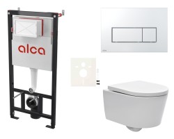 Cenově zvýhodněný závěsný WC set Alca do lehkých stěn / předstěnová montáž + WC SAT Brevis SIKOASW8 (SIKOASW8)