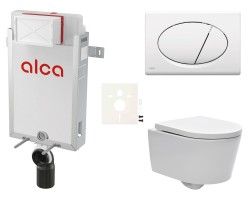 Cenovo zvýhodnený závesný WC set Alca na zamurovanie + WC SAT Brevis SIKOAW1 (SIKOAW1)