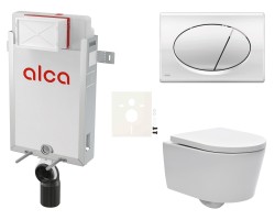 Cenovo zvýhodnený závesný WC set Alca na zamurovanie + WC SAT Brevis SIKOAW2 (SIKOAW2)