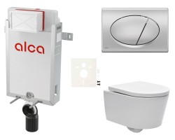 Cenovo zvýhodnený závesný WC set Alca na zamurovanie + WC SAT Brevis SIKOAW3 (SIKOAW3)