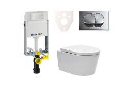 Cenovo zvýhodnený závesný WC set Geberit na zamurovanie + WC SAT Brevis SIKOGE1W71 (SIKOGE1W71)