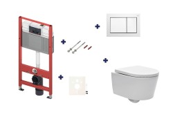 Cenovo zvýhodnený závesný WC set TECE do ľahkých stien / predstenová montáž + WC SAT Brevis SIKOTS2W0 (SIKOTS2W0)