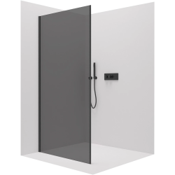 CERANO - Boční stěna Porte L/P - 8 mm - černá matná, grafitové sklo - 80x195  (CER-8050BD7252)