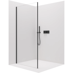 CERANO - Boční stěna Porte L/P - 8 mm - černá matná, transparentní sklo - 70x195  (CER-413450)