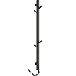CERANO - Elektrický sušiak uterákov Ramus, s displejom - 160W - čierna štruktúrovaná matná - 1400x30 mm (CER-683554)