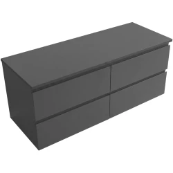CERANO - Koupelnová skříňka Carole - antracitová + deska pod umyvadlo Navira Slim - 18 mm - 120x49,8x46  (CER-108566)