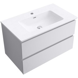 CERANO - Koupelnová skříňka Carole - bílá matná + keramické umyvadlo Novo - bílá lesklá - 101x49,5x46,5  (CER-979864)