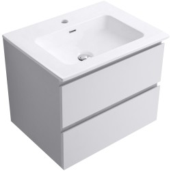 CERANO - Koupelnová skříňka Carole - bílá matná + keramické umyvadlo Novo - bílá lesklá - 61x49,5x46,5  (CER-979865)