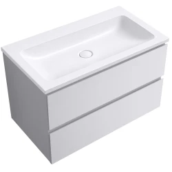 CERANO - Koupelnová skříňka Carole - bílá matná + umyvadlo z lit. mramoru Amati - bílá matná - 100,8x49,5x46,8  (CER-211851)
