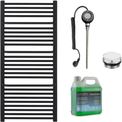 CERANO - Koupelnový elektrický radiátorový set Antonio - WIFI - 600W - černá matná - 1180x550 mm (CER-978822)