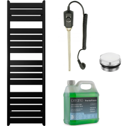 CERANO - Koupelnový elektrický radiátorový set Arturo - 900W - černá matná - 1600x500 mm (CER-978827)