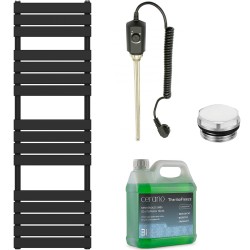 CERANO - Koupelnový elektrický radiátorový set Claude - 600W - černá matná - 1600x500 mm (CER-978831)