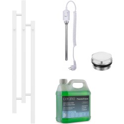 CERANO - Koupelnový elektrický radiátorový set Fabiano - 300W - bílá lesklá - 1200x220 mm (CER-358312)