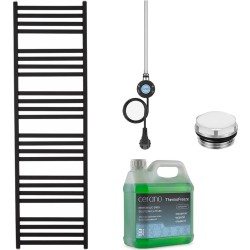 CERANO - Koupelnový elektrický radiátorový set Fulgiduson - WIFI - 600W - černá matná - 1800x530 mm (CER-978842)