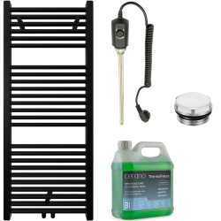 CERANO - Koupelnový elektrický radiátorový set Lincoln - 300W - černá matná - 1200x500 mm (CER-978844)