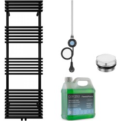 CERANO - Koupelnový elektrický radiátorový set Luigi - WIFI - 600W - černá matná - 1600x500 mm (CER-978847)