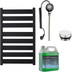 CERANO - Koupelnový elektrický radiátorový set Marco - WIFI - 600W - černá matná - 920x550 mm (CER-978850)