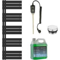 CERANO - Koupelnový elektrický radiátorový set Theo - L/P - 900W - černá matná - 1600x500 mm (CER-978860)